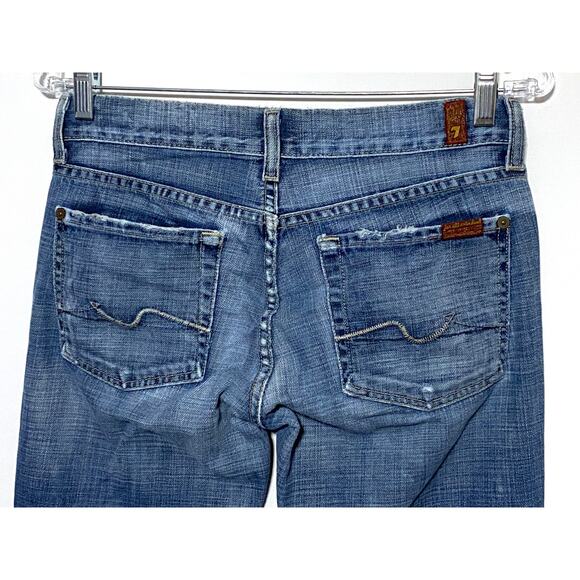 7 For All Mankind Jeans Womens 27 Boot Cut Medium Wash Low Rise Actual 29 x 29 - Picture 6 of 12